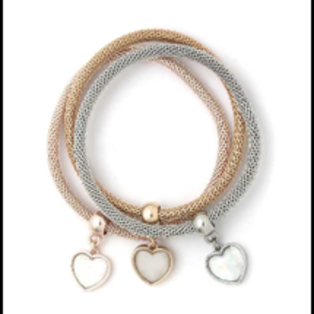 Heart Bangle Set